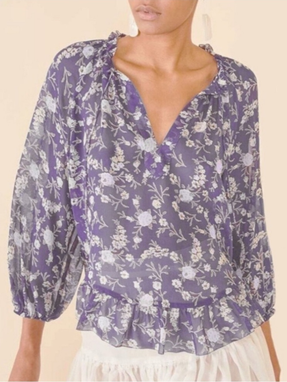 Ulla Johnson NWT Silk Floral Rosine  Blouse Sz 4